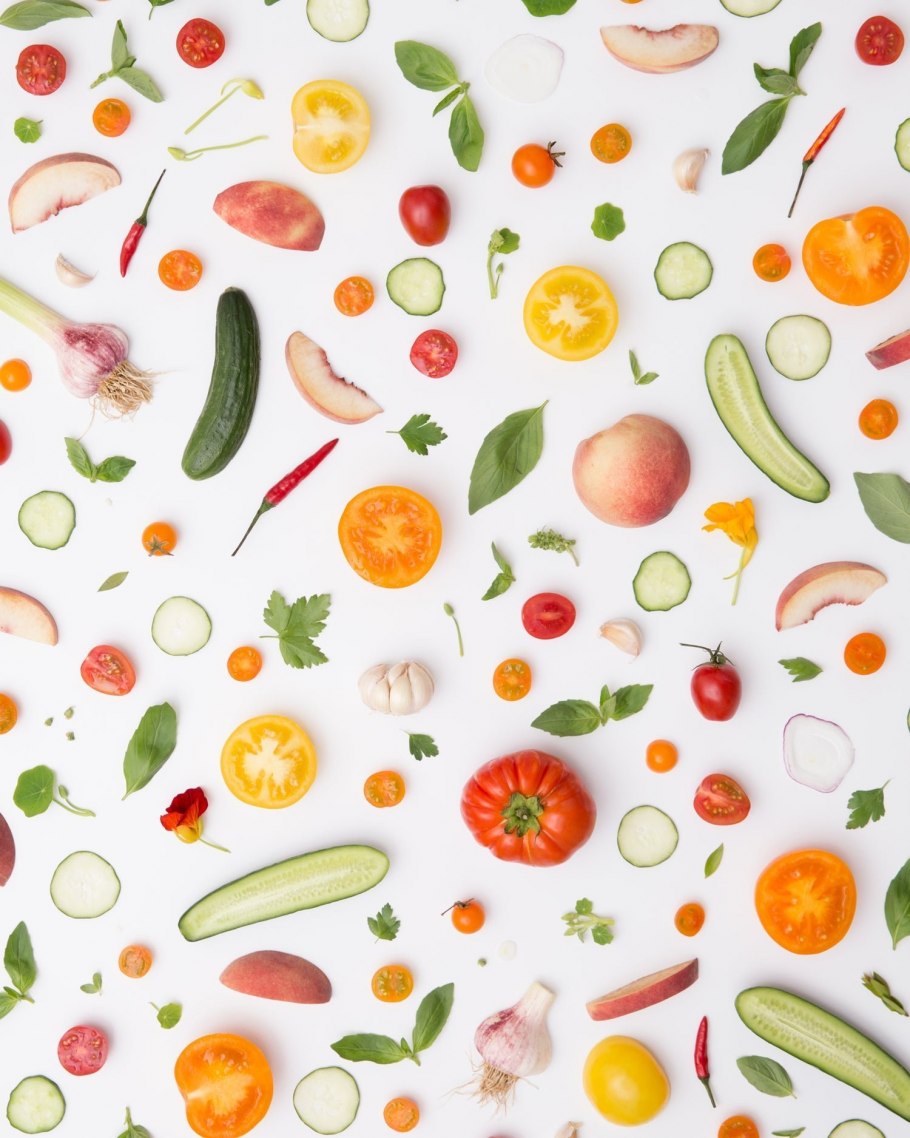 Паттерн из овощей и фруктов