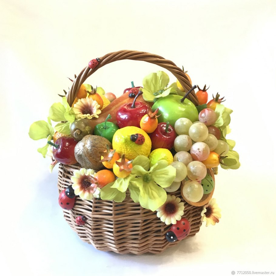 Украшение корзины с фруктами
