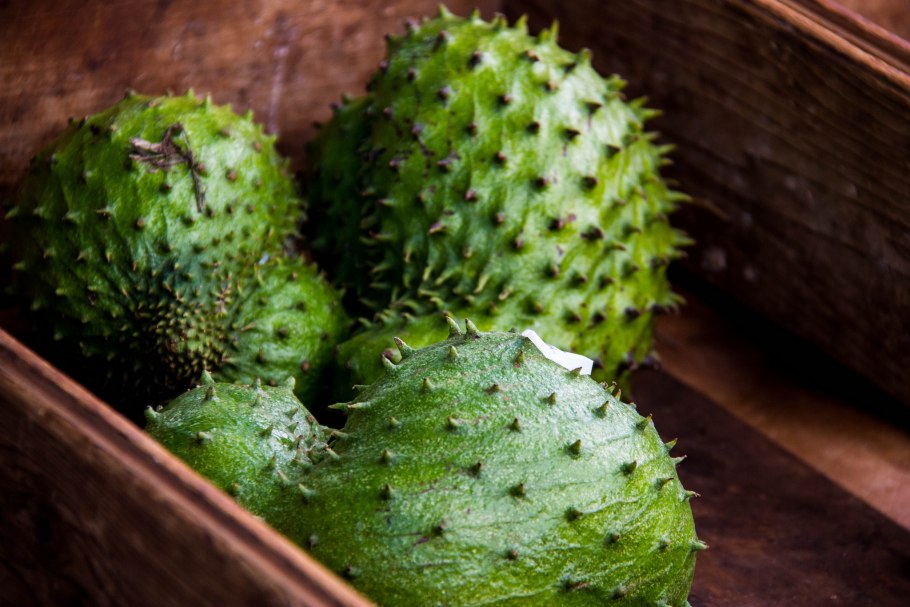 Тропический фрукт колючий зеленый