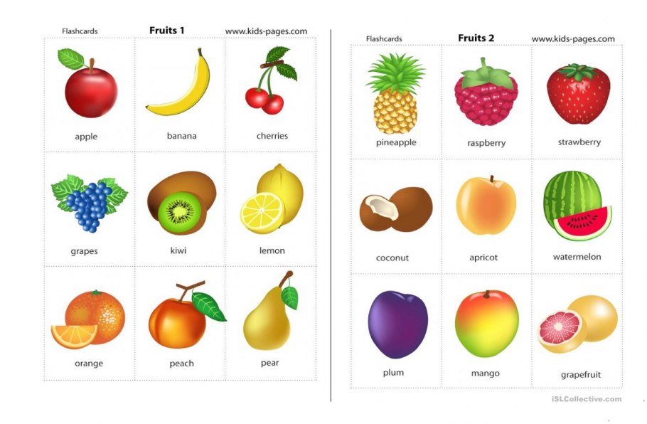 Картинки фруктов для английского языка
