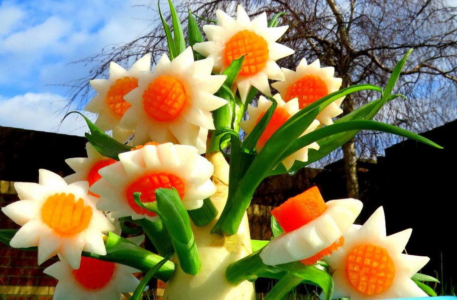 Цветы из овощей