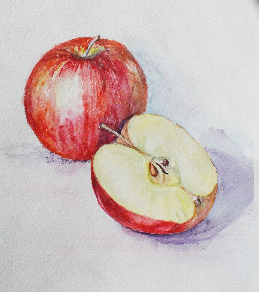 Рисование фруктов акварелью