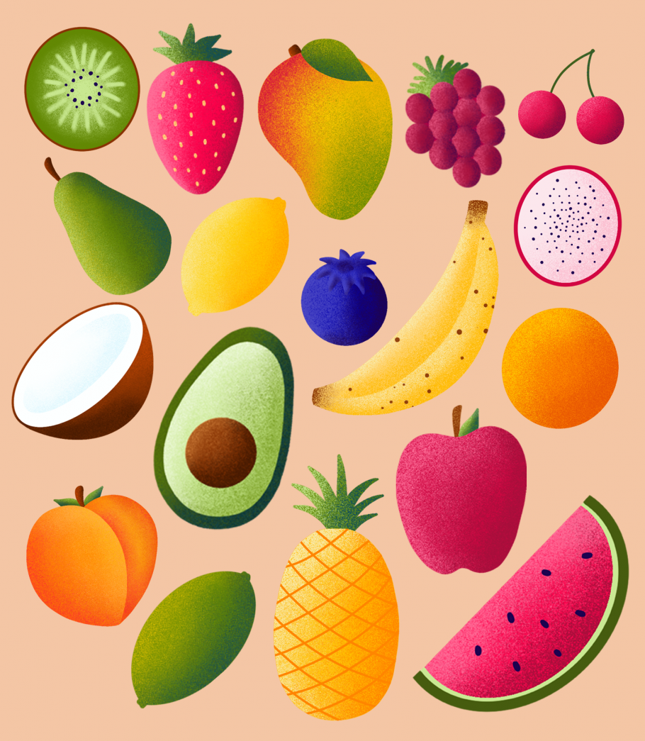 Фрукты в иллюстраторе