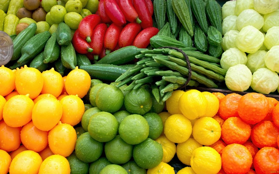 Овощи и фрукты вместе