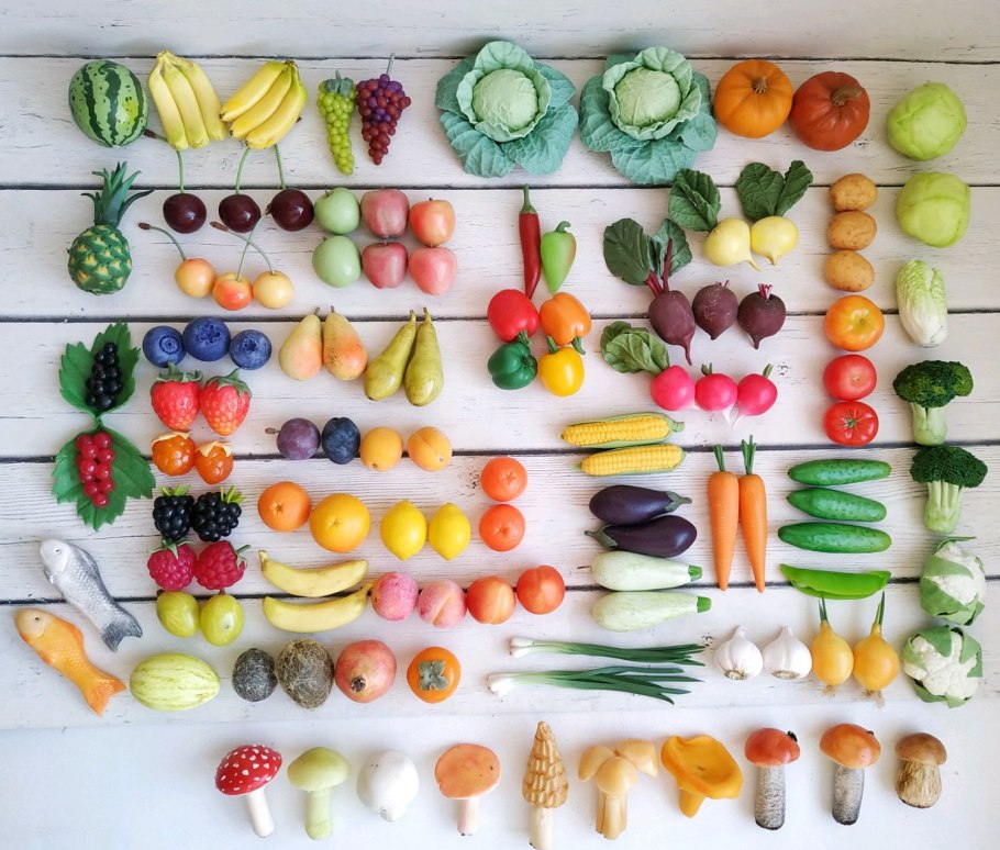 Овощи и фрукты из полимерной глины