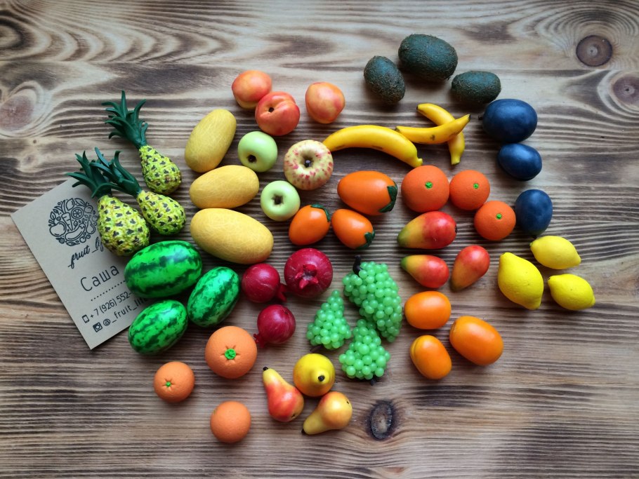 Овощи и фрукты из полимерной глины