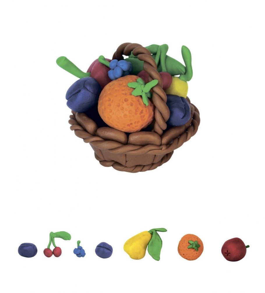 Лепка корзина с фруктами