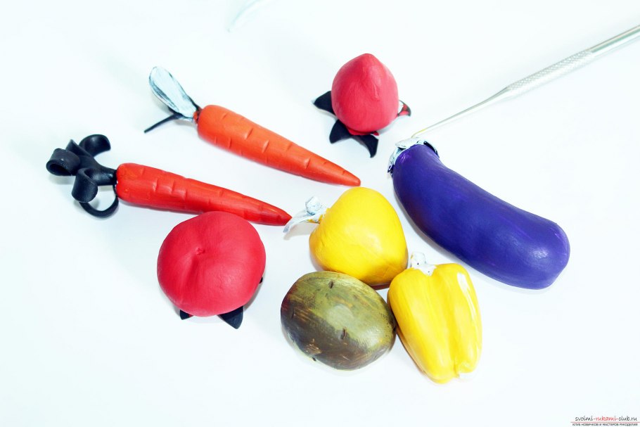 Поэтапная лепка овощей и фруктов