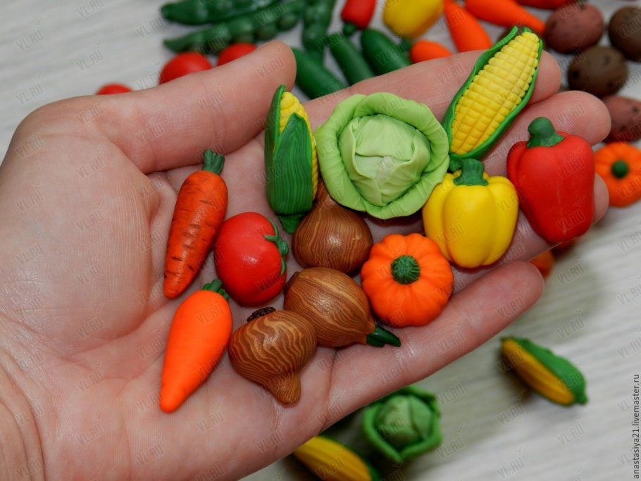 Овощи из полимерной глины