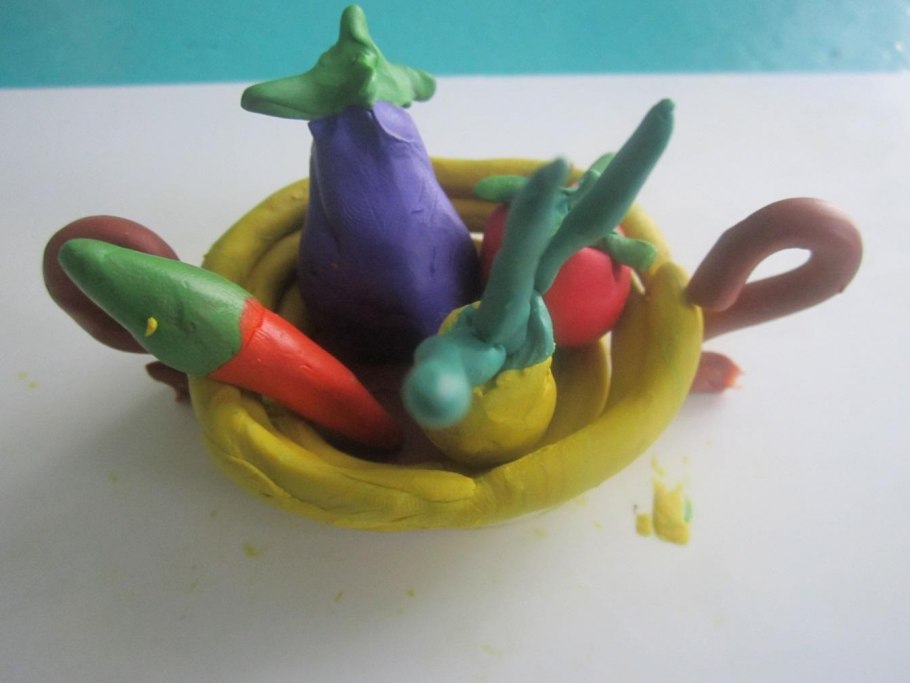 Проект осенний урожай изделие овощи из пластилина