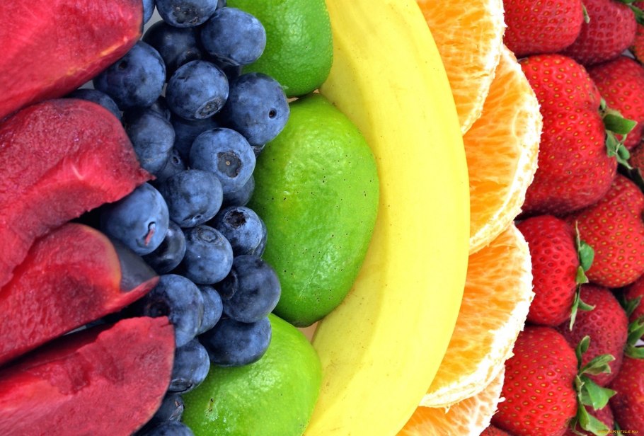 Разноцветные фрукты