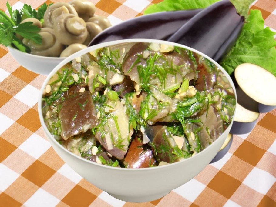 Баклажаны маринованные с чесноком