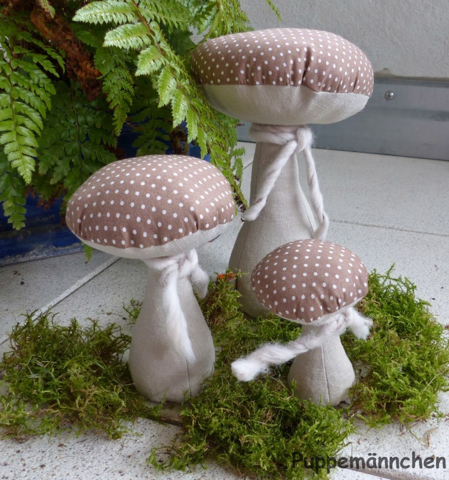 Грибы из ткани текстильные