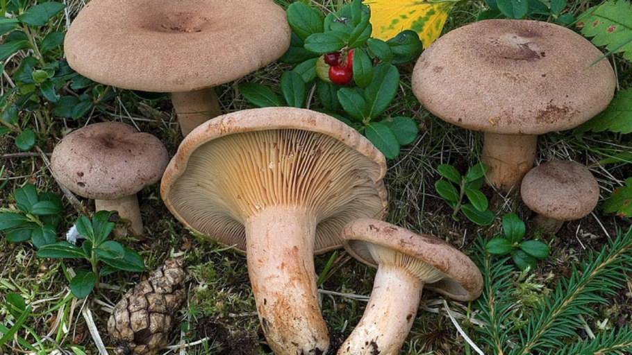 Млечник серо-розовый Lactarius helvus