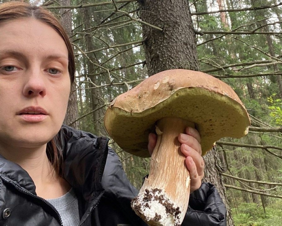 Огромный белый гриб