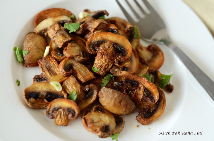 Шампиньоны фламбе