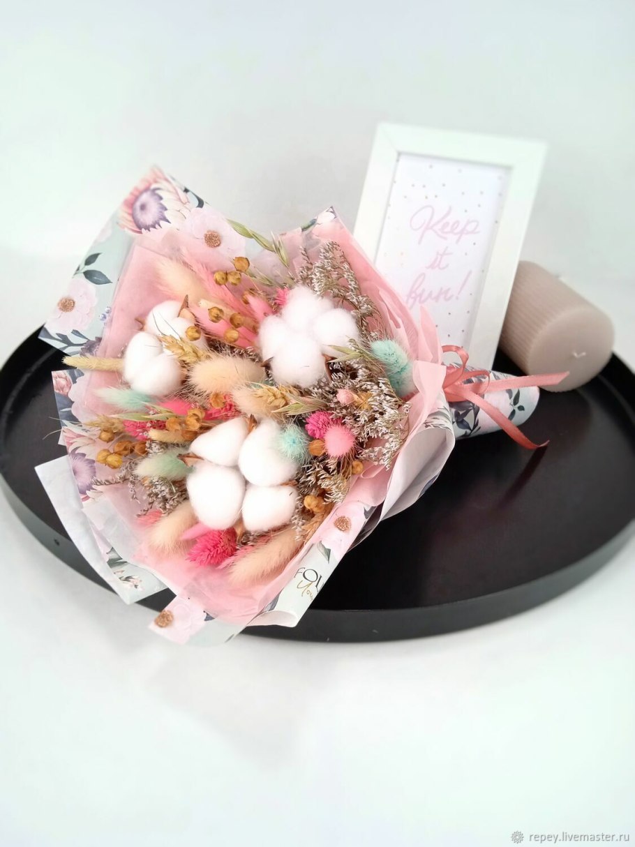 Сухоцветы хлопок букет