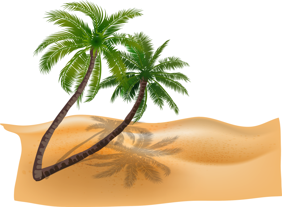 Пляж пальмы вектор