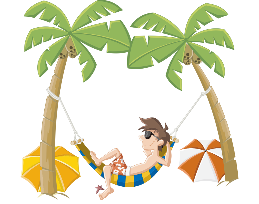 Пляж с пальмами мультяшный