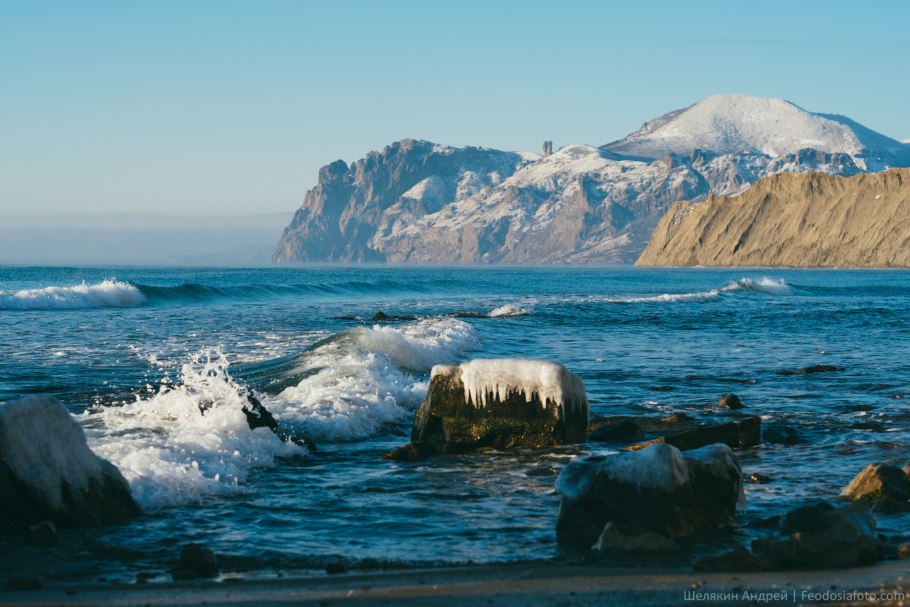 Крым зима Коктебель море