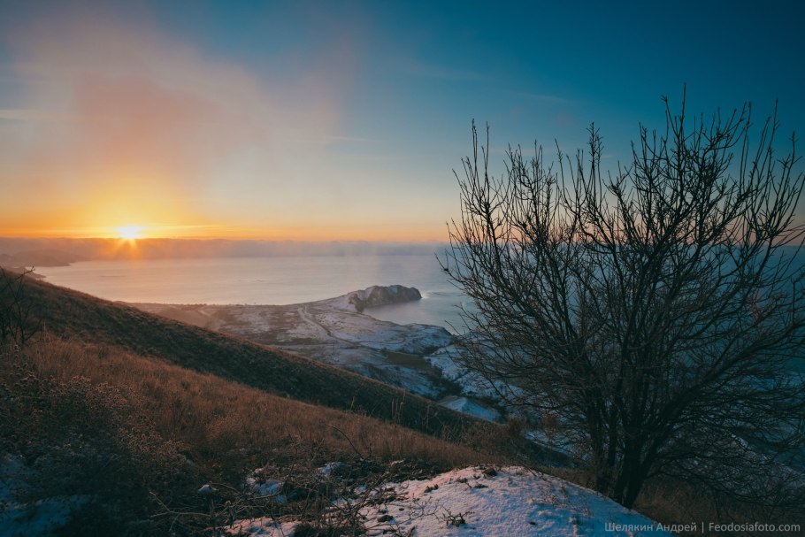 Крым зима Коктебель море