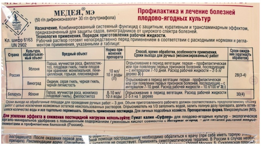 Средство от болезней плодовых