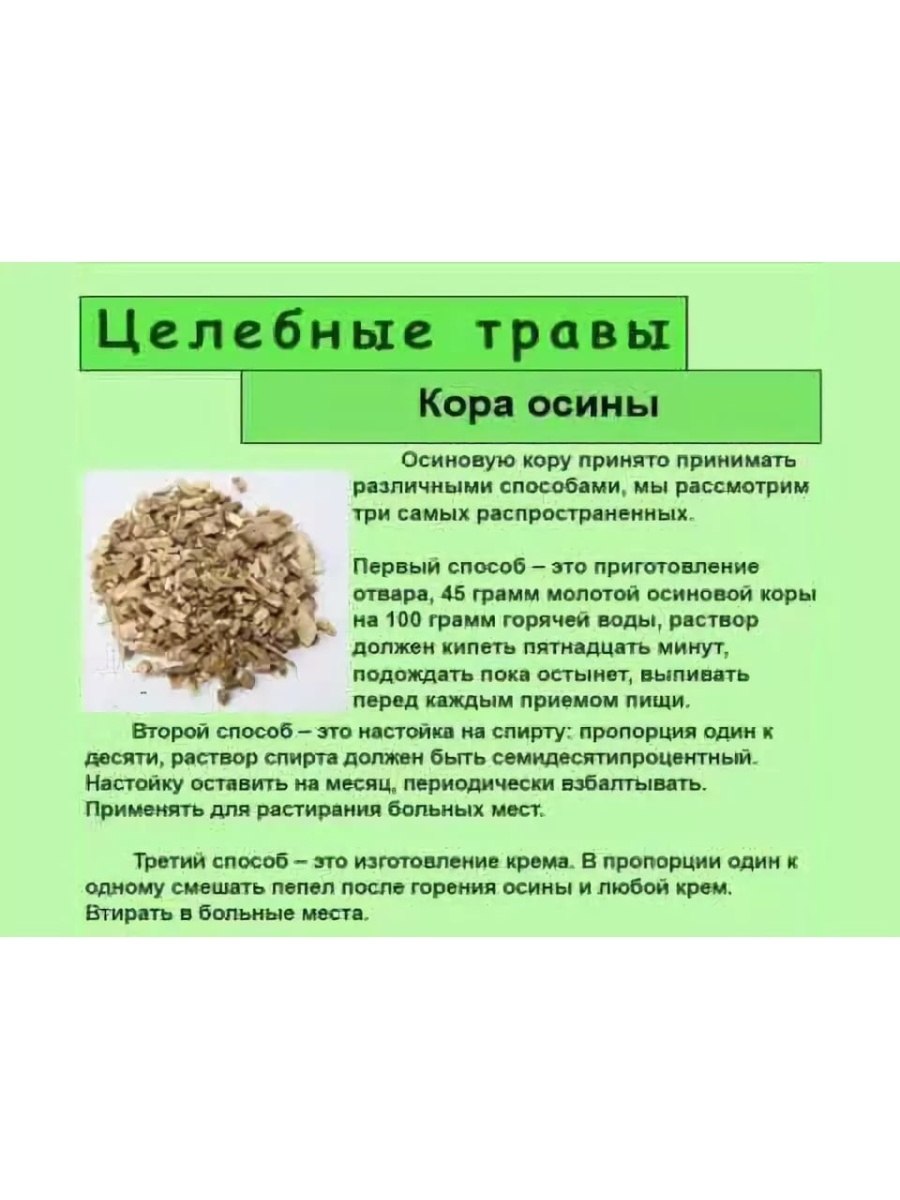 Кора осины лечебные