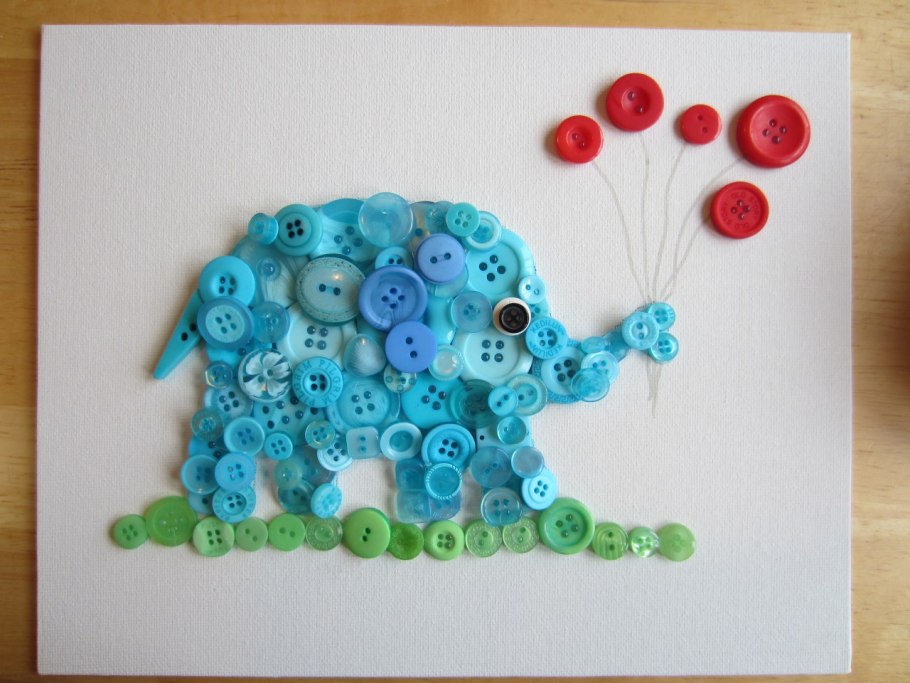 Осень из пуговиц