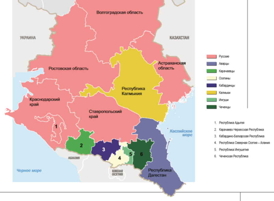 Северо кавказский округ на карте