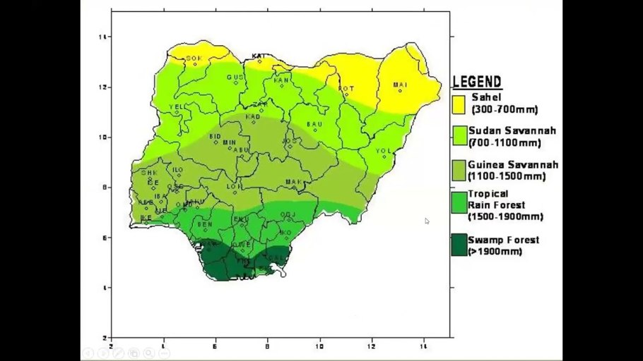 Тропические леса Африки на карте