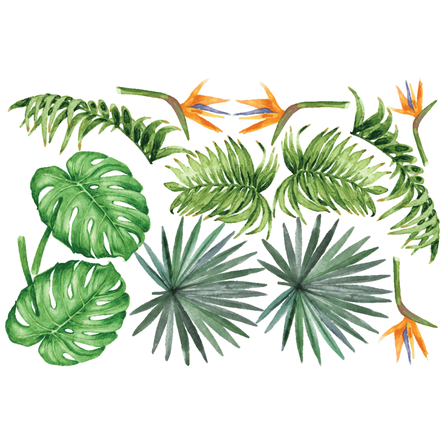 Композиция из тропических листьев