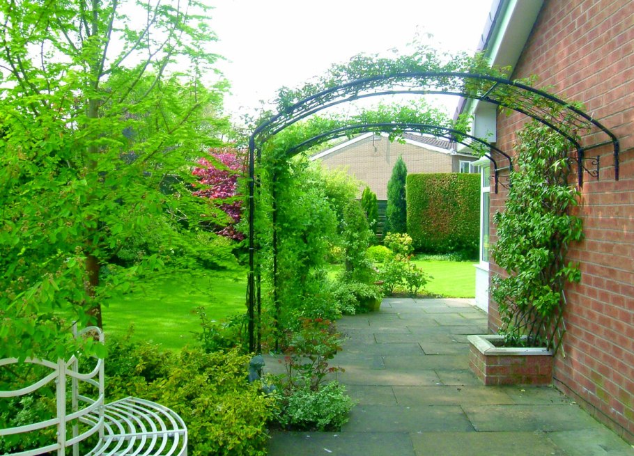 Арка увитая вьющимися растениями