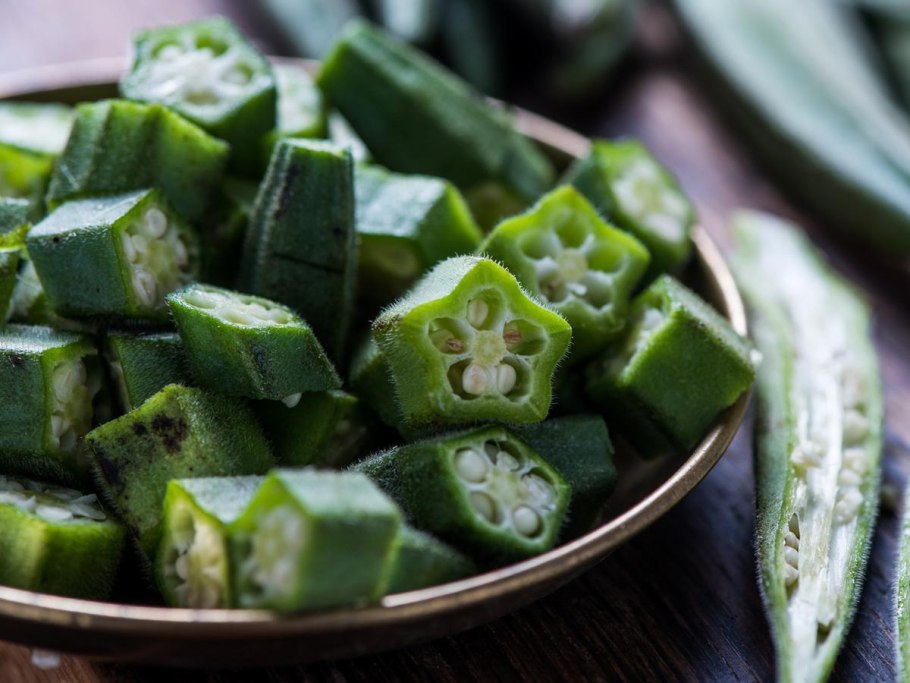 Okra harvesting