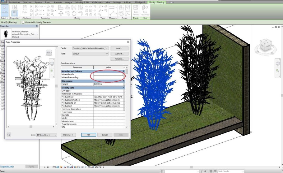 Растения Revit