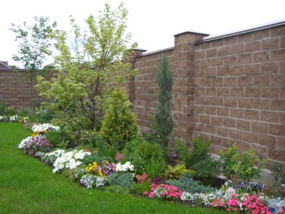 Миксбордер возле забора