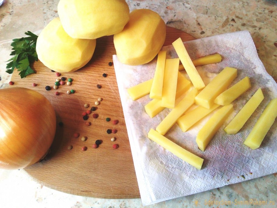 Картошка в казане дольками