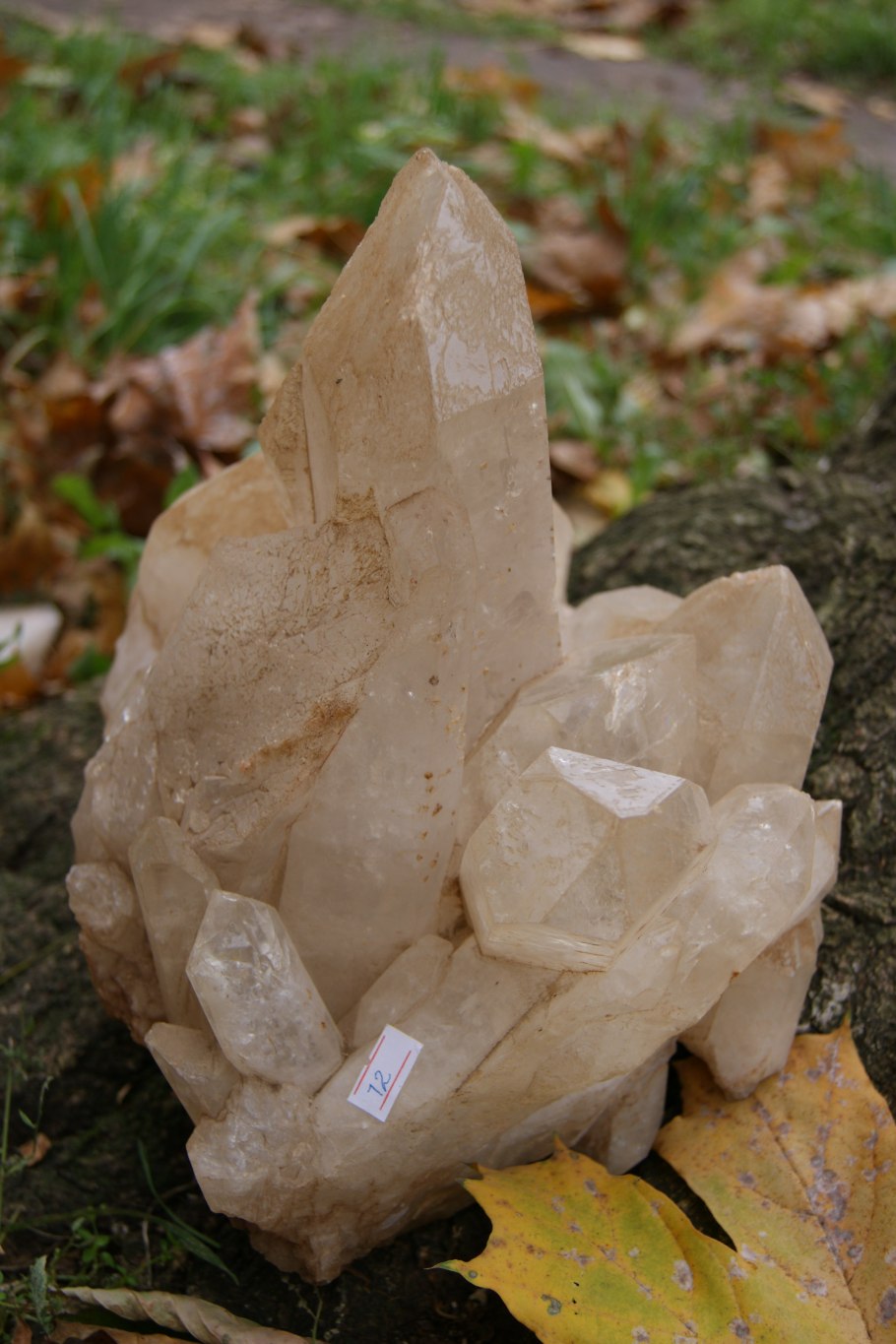 Друза горного хрусталя в кальците