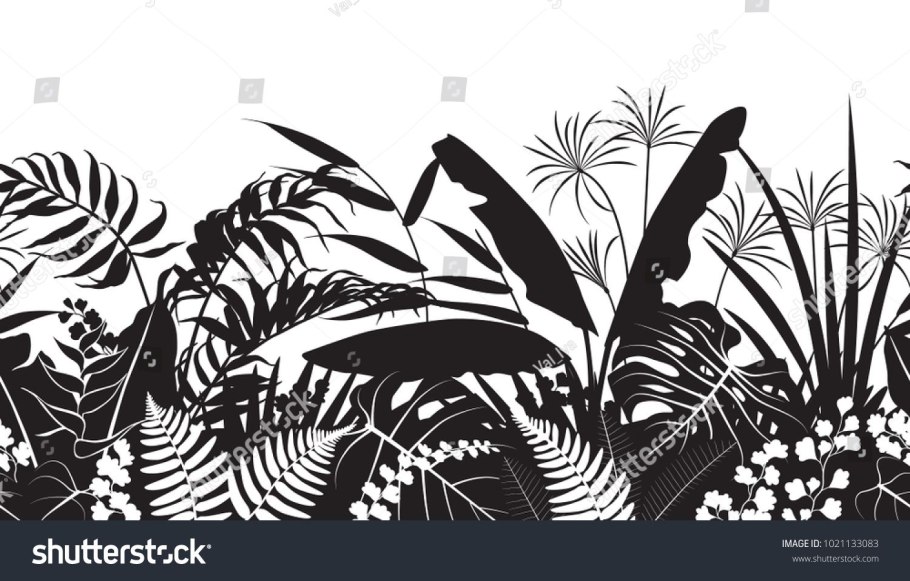 Тропический лес силуэт