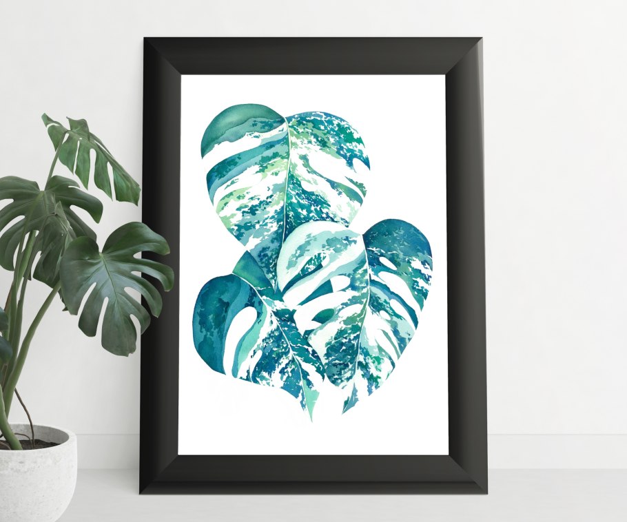 Принт на стену большие листья самостоятельно