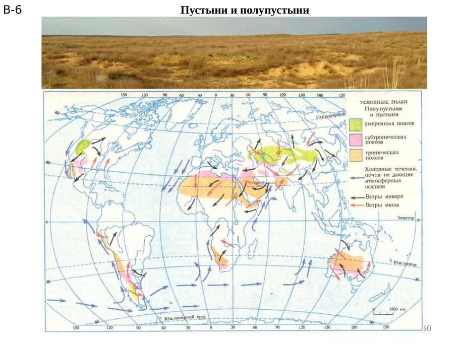 Зона пустыни и полупустыни на карте мира