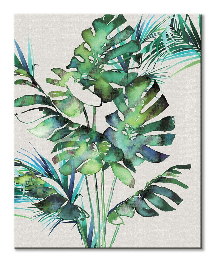 Тропические листья на белом фоне