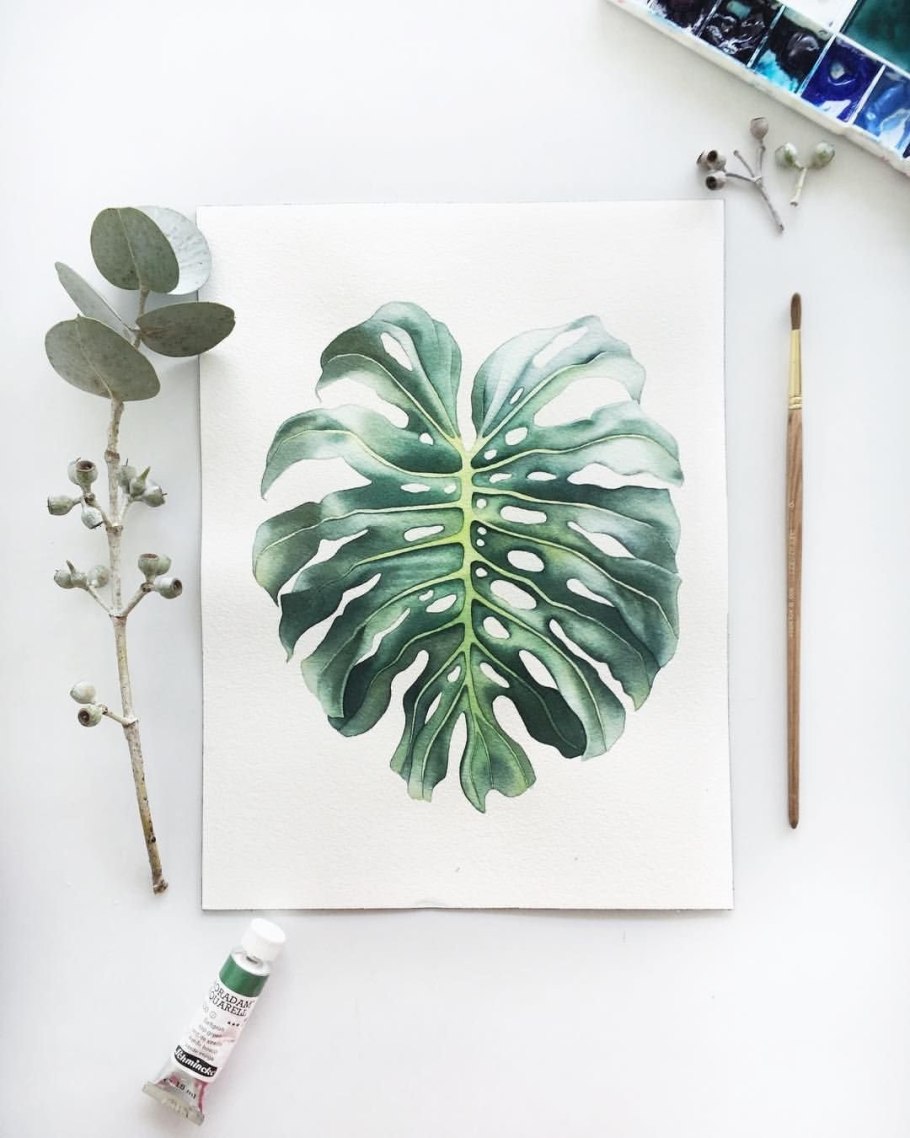Tropical Leaf Prints, Banana, Monstera, Palm Leaf Prints, abstract Tropical leaves, Botanical Decor картины