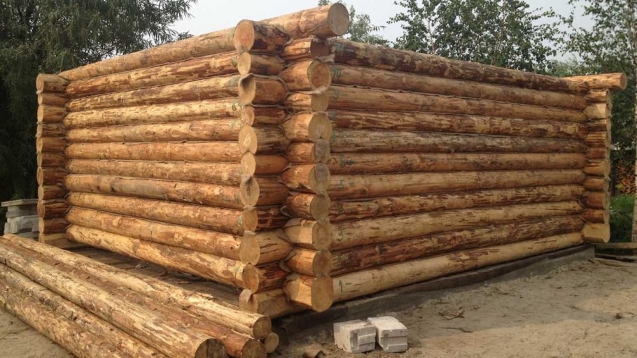 Сруб бани осина