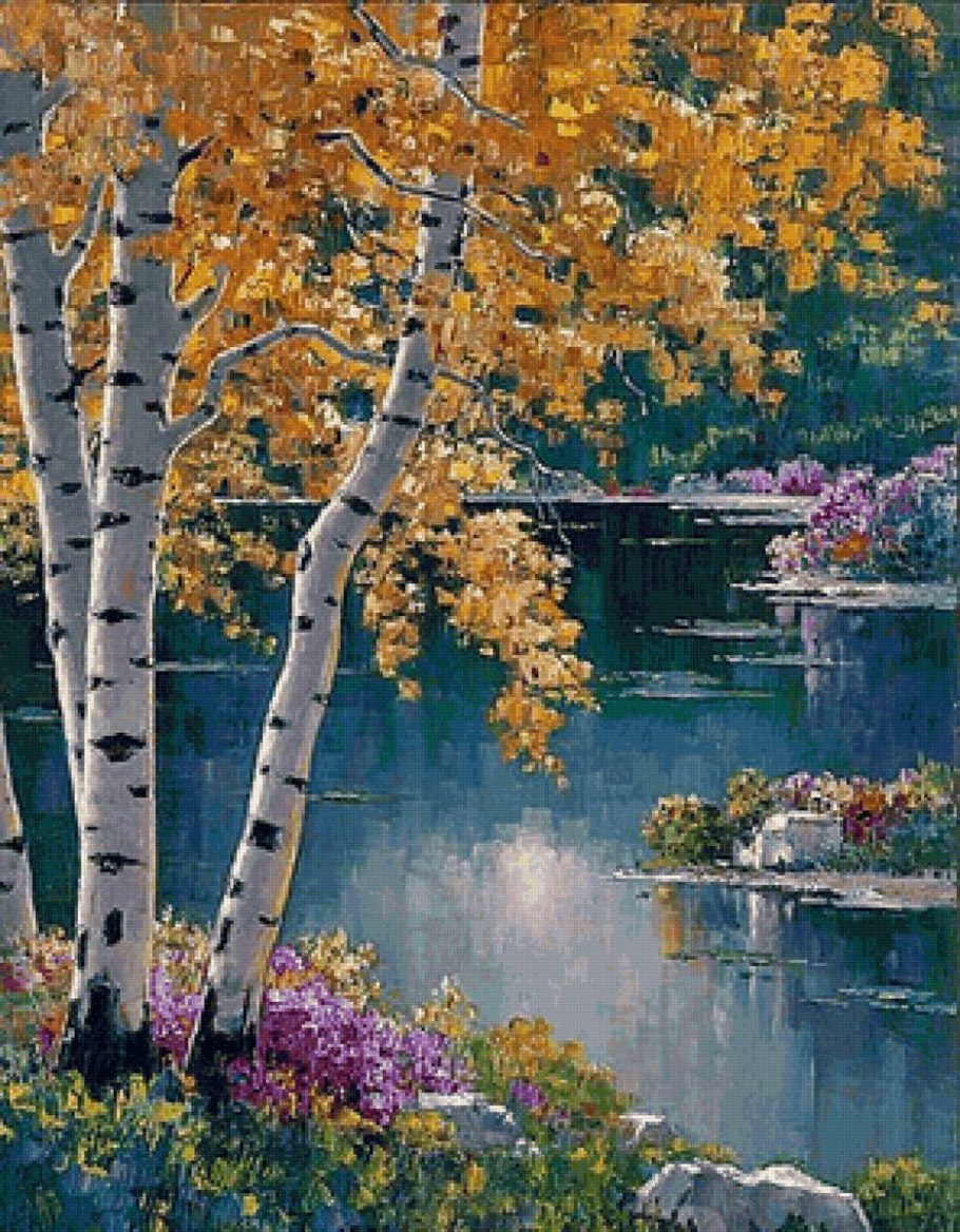 Пейзаж акриловыми красками