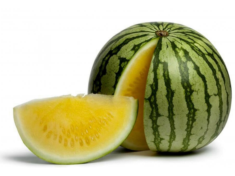 Арбуз желтый с красной мякотью