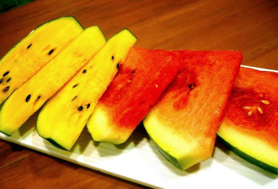 Арбуз с желтой мякотью