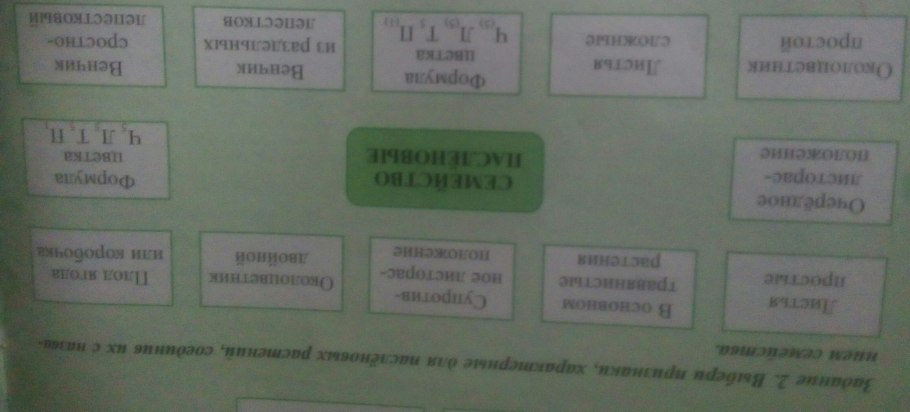 Признаки семейств растений таблица