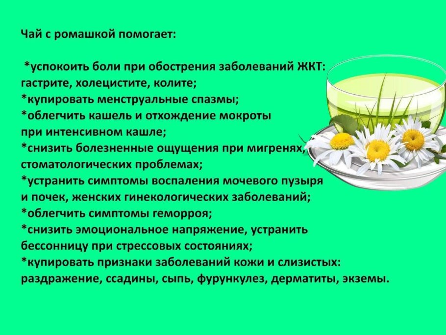 Чем полезен чай с ромашкой