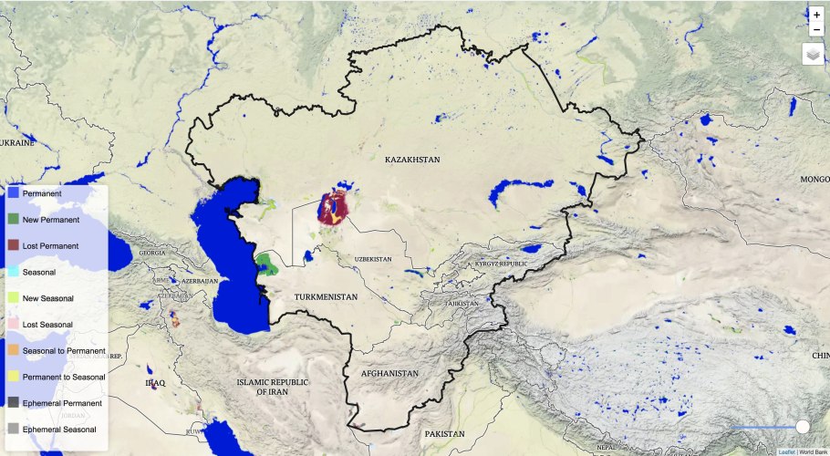 Карта водных ресурсов центральной Азии