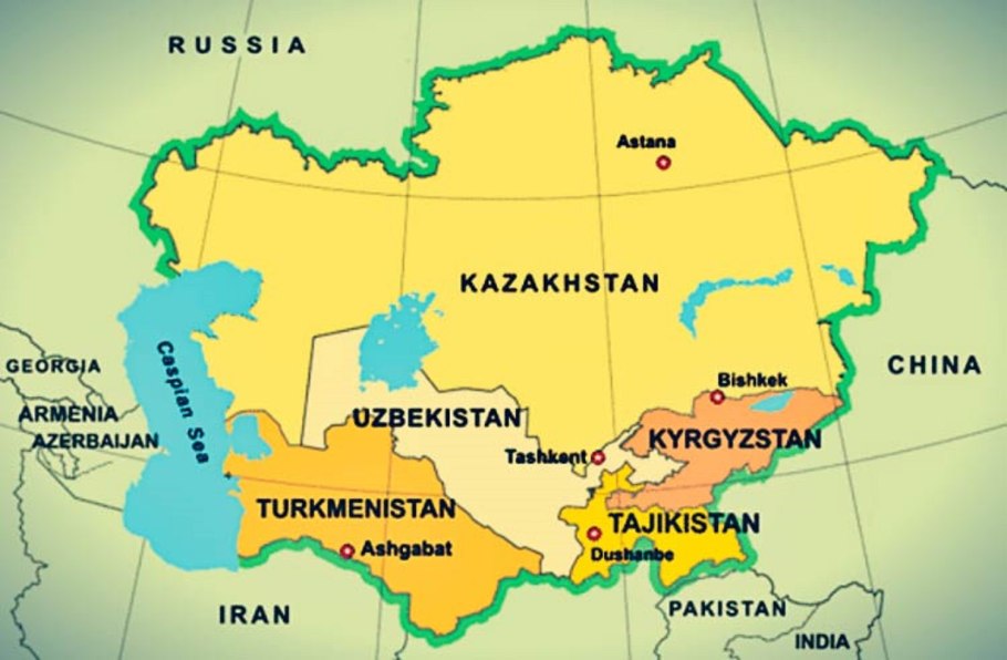 Карта средней Азии и Казахстана